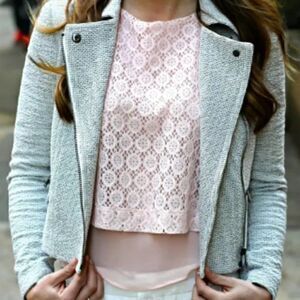 Banana Republic tank sz XS blush pink lace